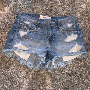Hollister light wash jean shorts